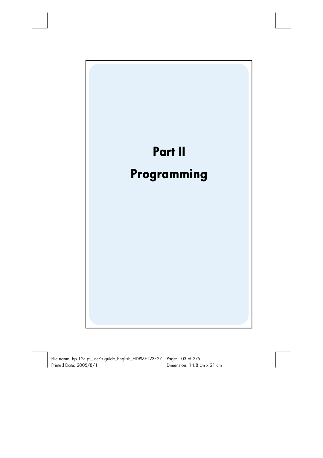 HP 12C Financial 12C manual Part Programming 