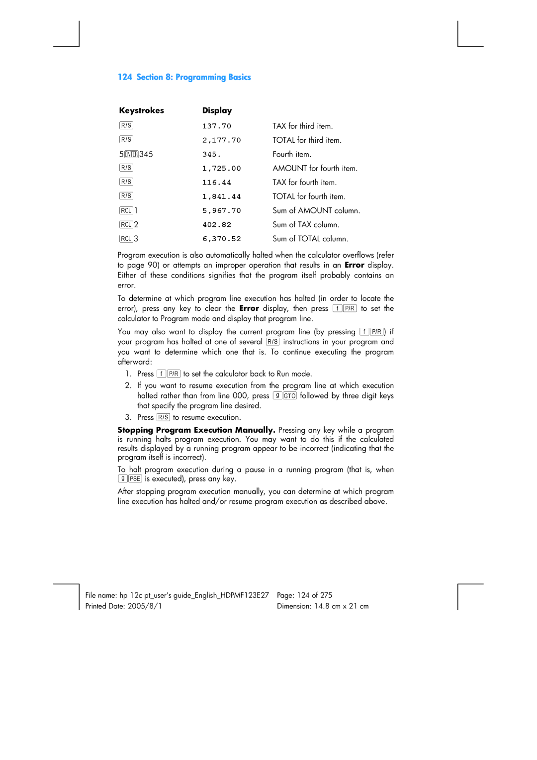 HP 12C Financial 12C manual Fourth item 