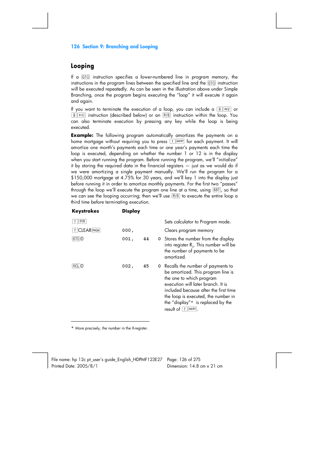 HP 12C Financial 12C manual Branching and Looping 