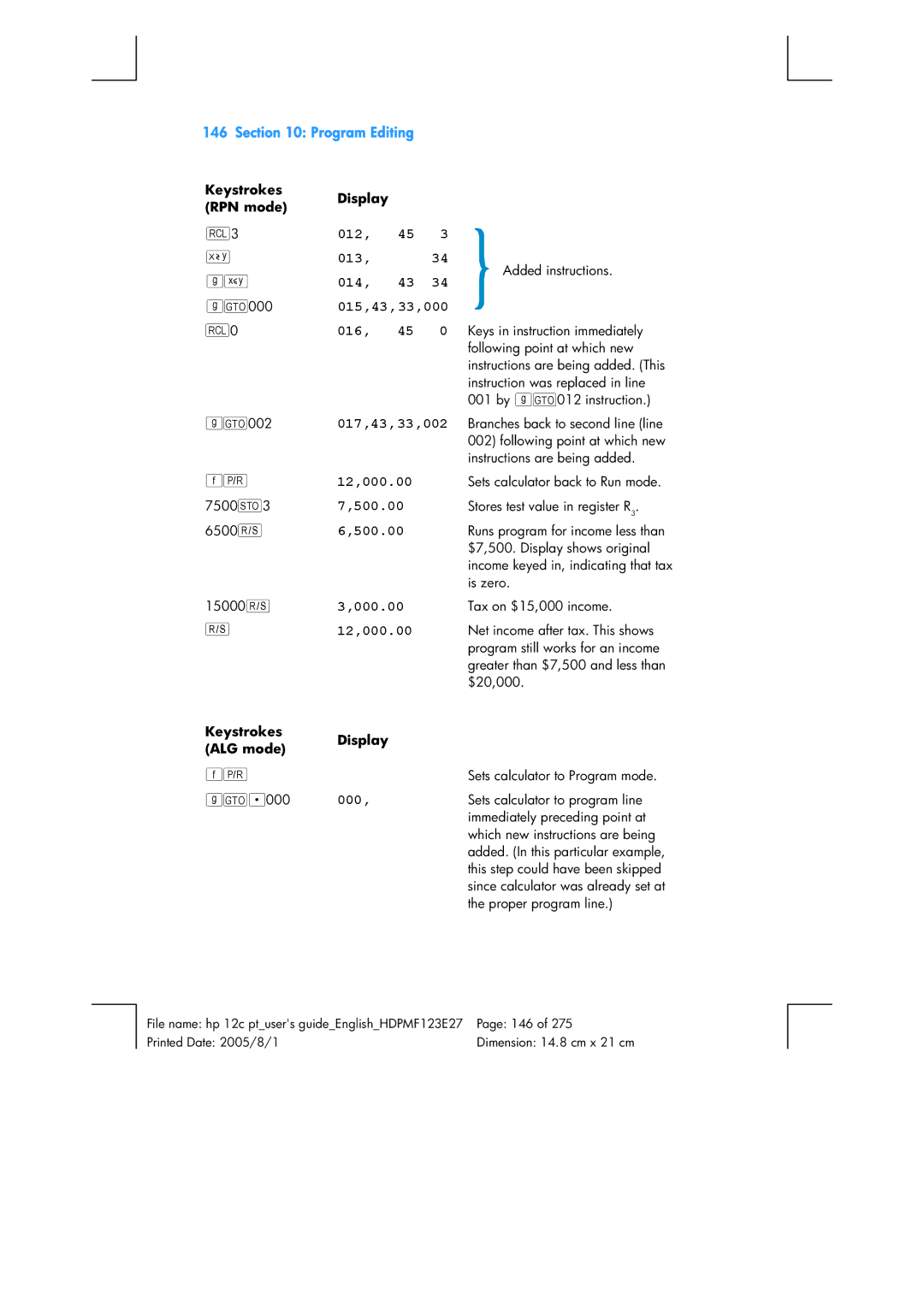 HP 12C Financial 12C manual 012 013, 014 015,43,33,000 016, 017,43,33,002 