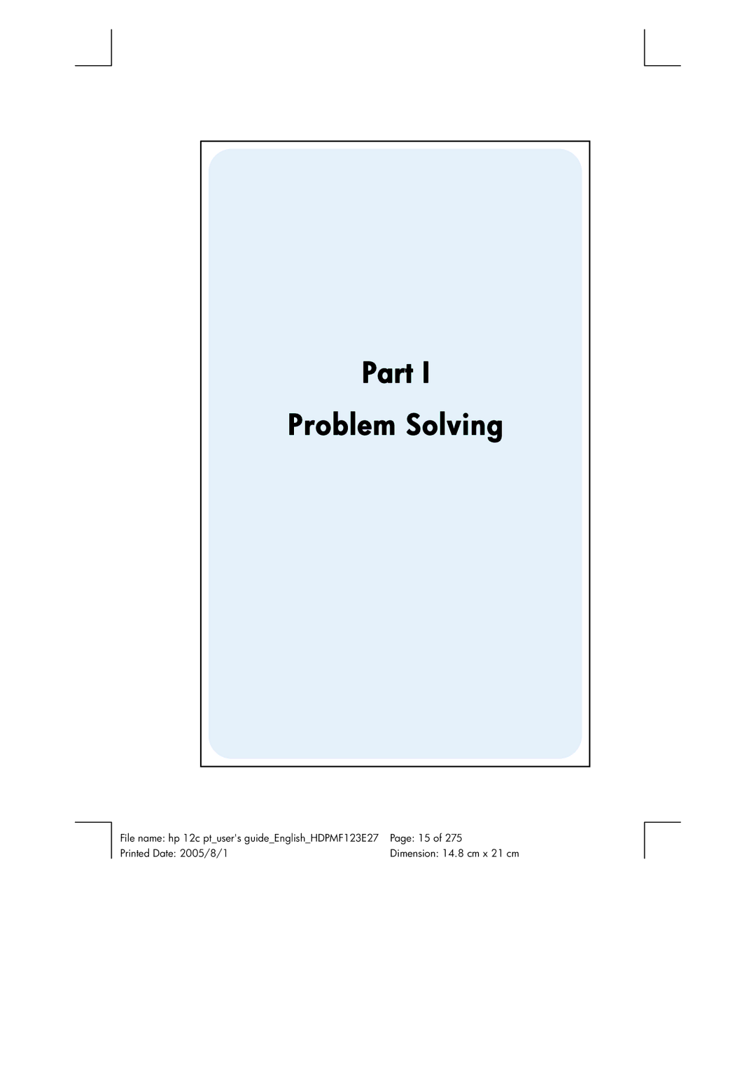 HP 12C Financial 12C manual Part Problem Solving 