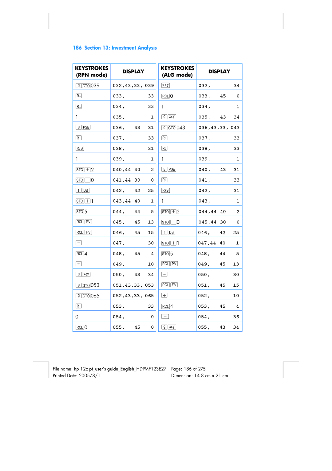 HP 12C Financial 12C manual 032,43,33, 033 034 035 036 037 038 039, 040,44, 041,44 042, 043,44 044 045 046 047 048 049 050 