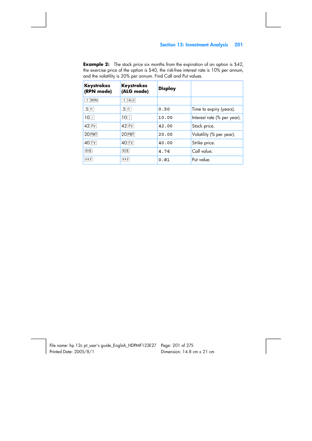 HP 12C Financial 12C manual 10.00, 20.00 