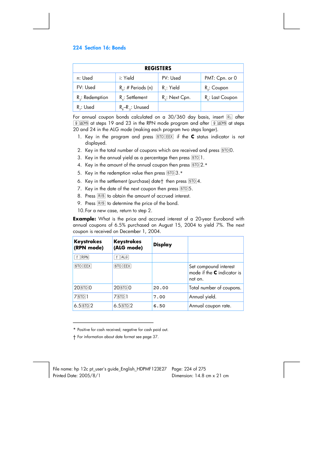 HP 12C Financial 12C manual 20 ?0 