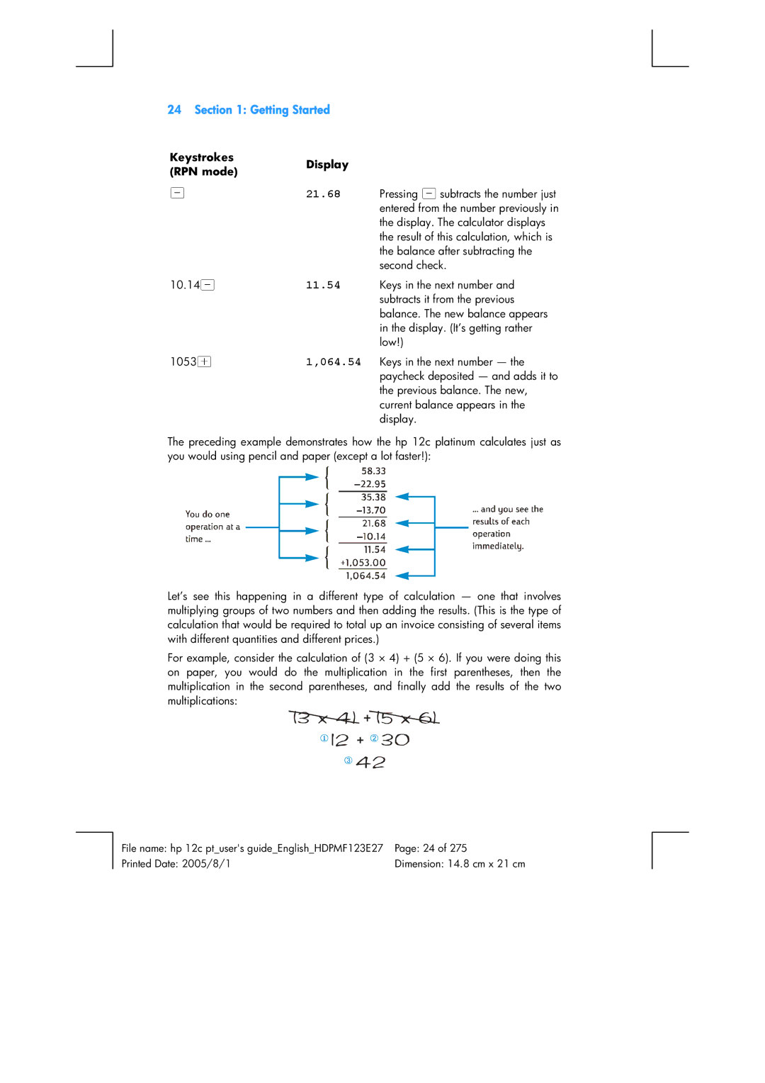 HP 12C Financial 12C manual 10.14 1053+ 