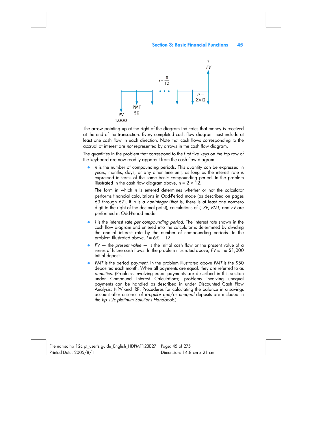 HP 12C Financial 12C manual Basic Financial Functions 