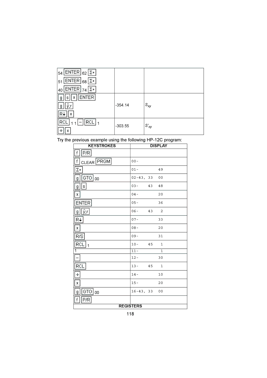 HP manual Try the previous example using the following HP-12C program, 118 