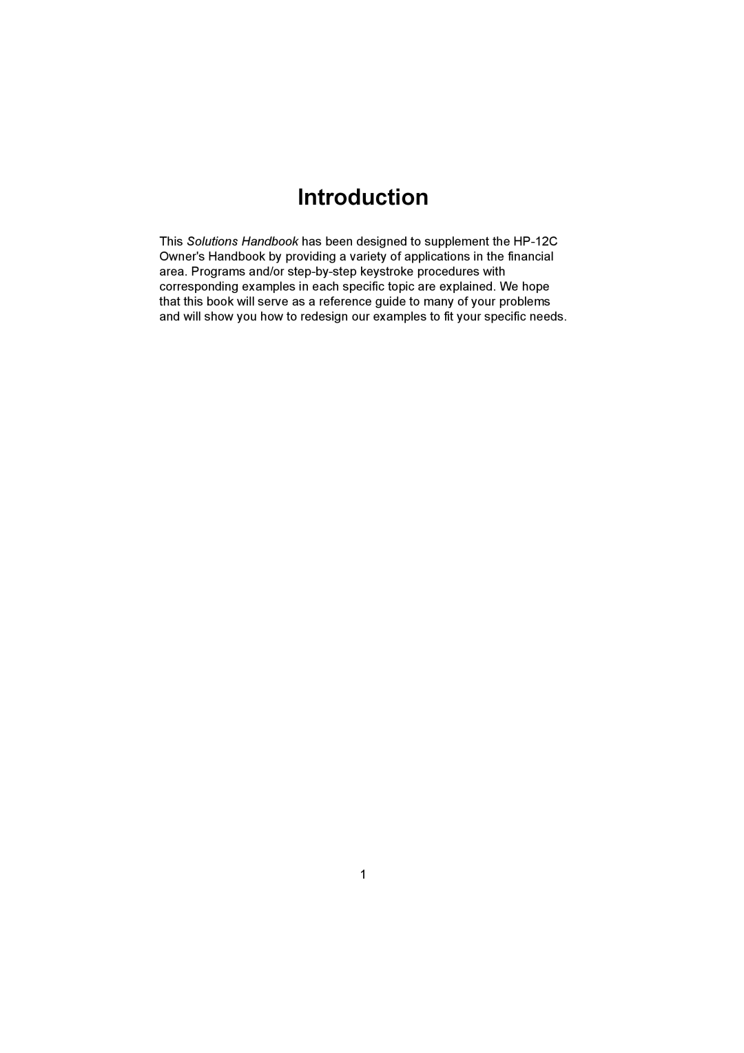 HP 12C manual Introduction 