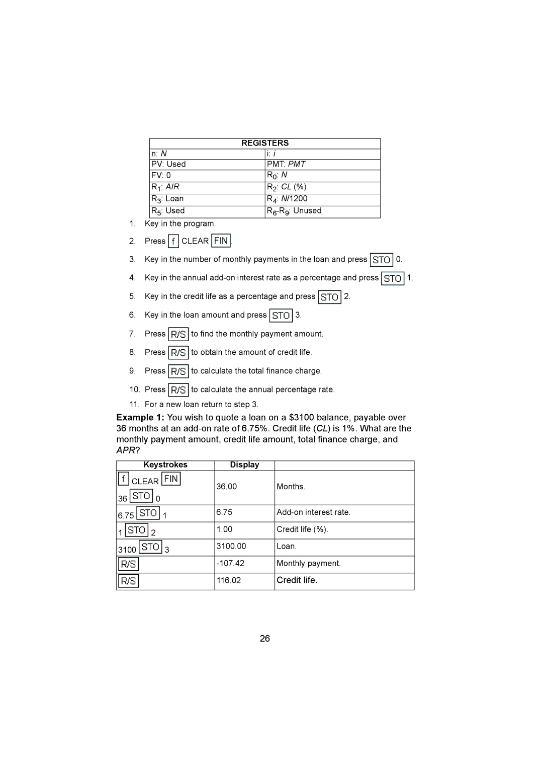 HP 12C manual Credit life, Pmt Pmt 