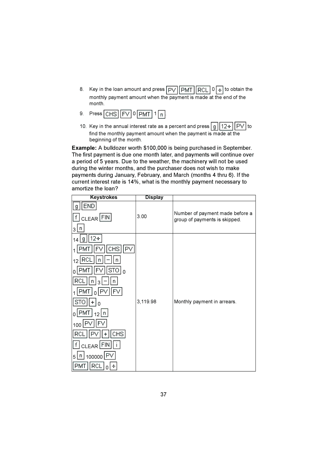 HP 12C manual Group of payments is skipped 