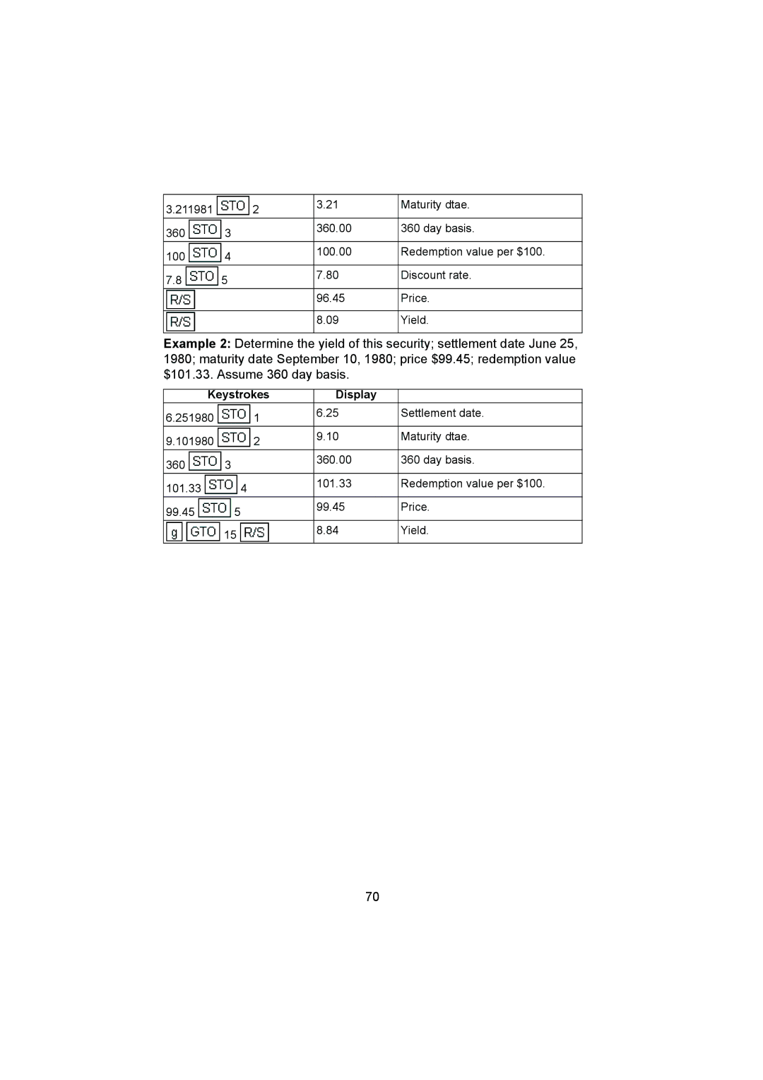 HP 12C manual Maturity dtae 