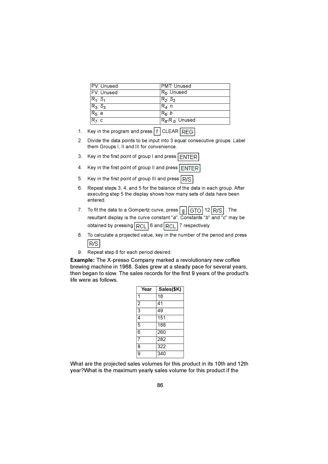 HP 12C manual Year 