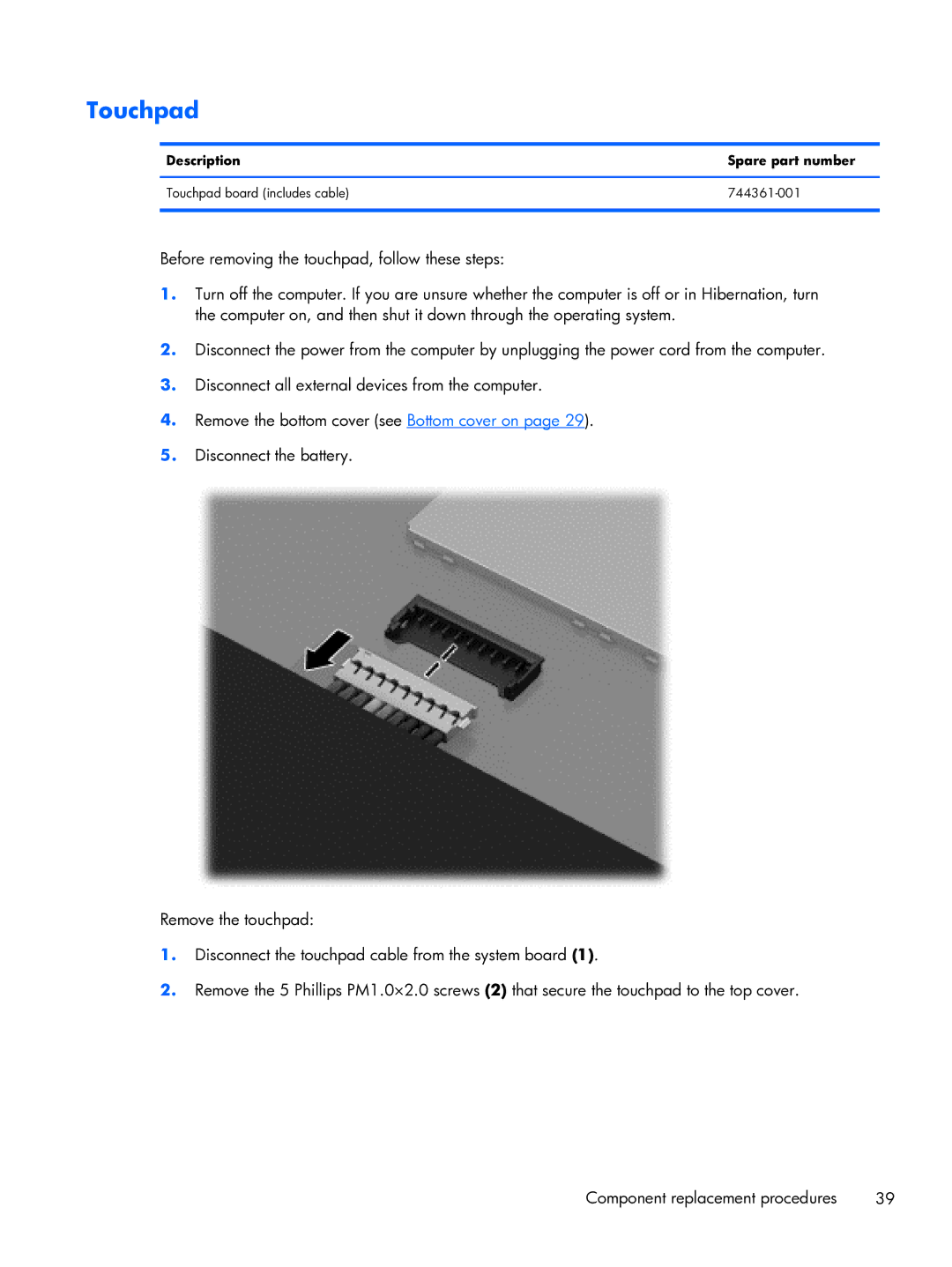 HP 13-3018ca Ultrabook, 13-3001xx Ultrabook, 13-3010dx Ultrabook, 13t-3000 Ultrabook manual Touchpad 