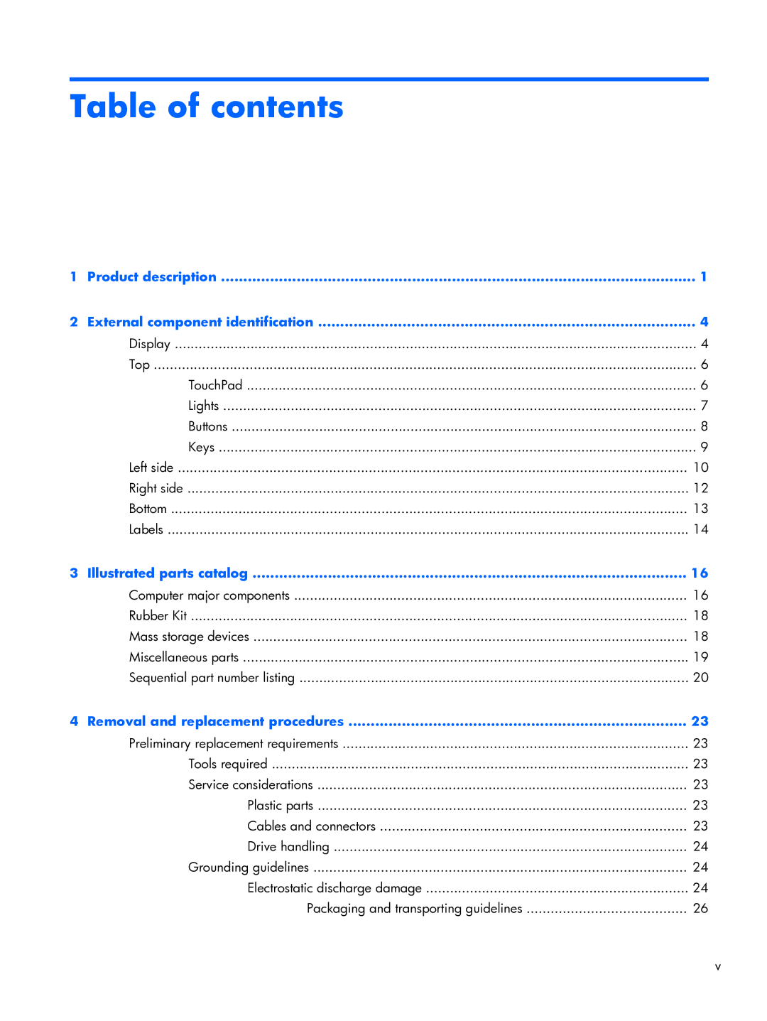 HP 13-3010dx Ultrabook, 13-3001xx Ultrabook, 13t-3000 Ultrabook, 13-3018ca Ultrabook manual Table of contents 