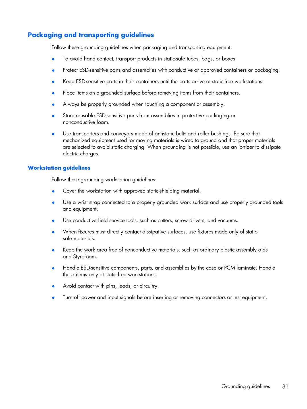 HP 13-a019wm x360, 13-a041ca x360, 13-a040ca x360, 13-a013cl x360, 13-a012dx x360 manual Packaging and transporting guidelines 