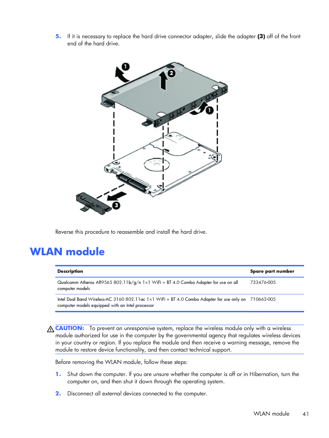 HP 13z-a000 x360, 13-a041ca x360, 13-a040ca x360, 13-a013cl x360, 13-a019wm x360, 13-a012dx x360, 13-a021nr x360 Wlan module 