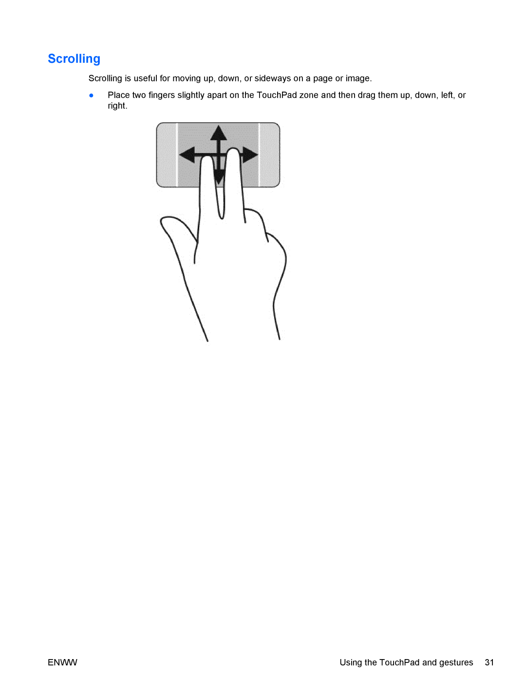 HP 13 x2 Pro manual Scrolling 