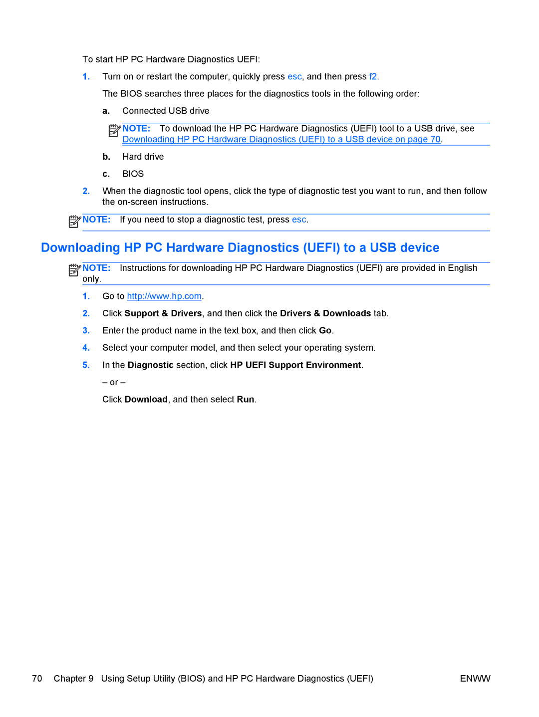 HP 13 x2 Pro manual Downloading HP PC Hardware Diagnostics Uefi to a USB device 