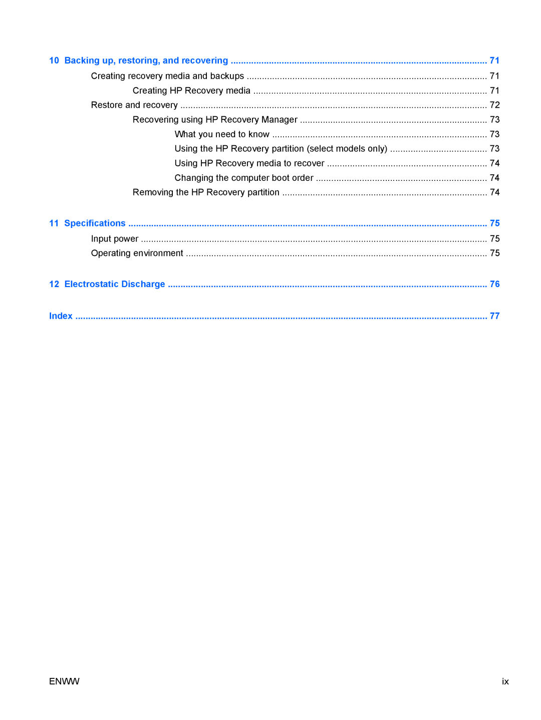 HP 13 x2 Pro manual Input power Operating environment 