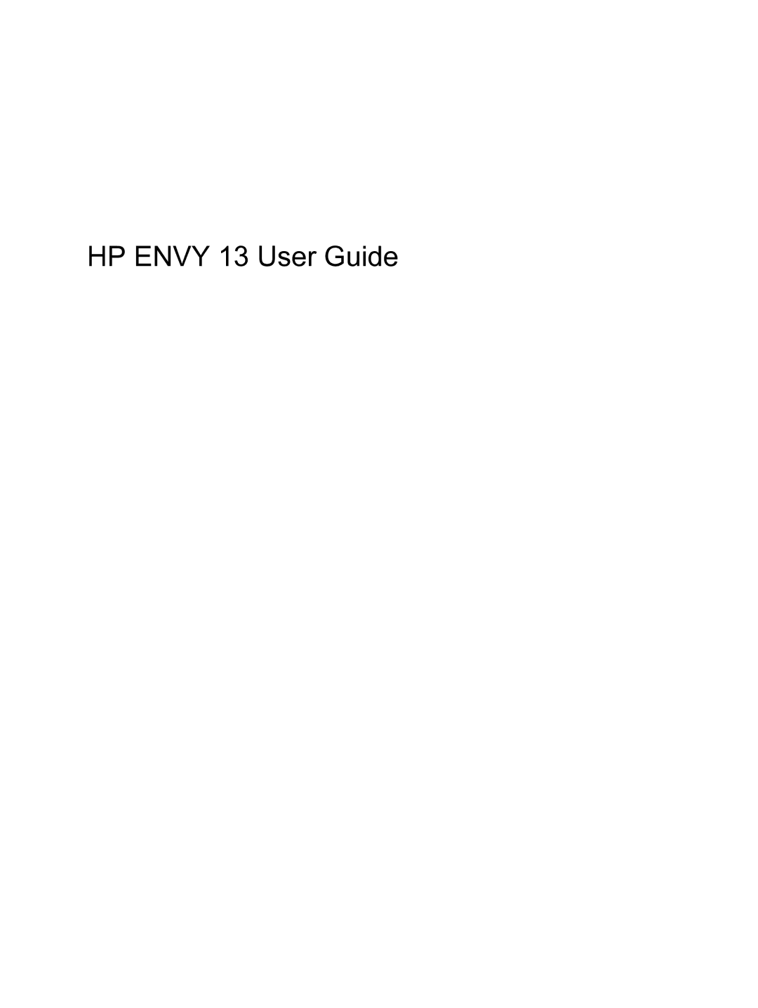 HP manual HP Envy 13 User Guide 