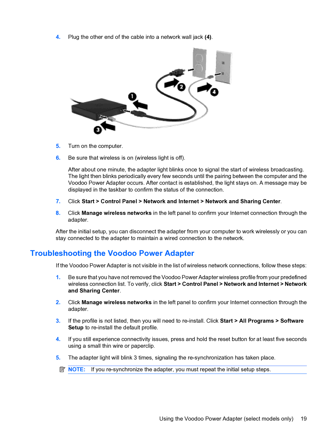 HP 13 manual Troubleshooting the Voodoo Power Adapter 