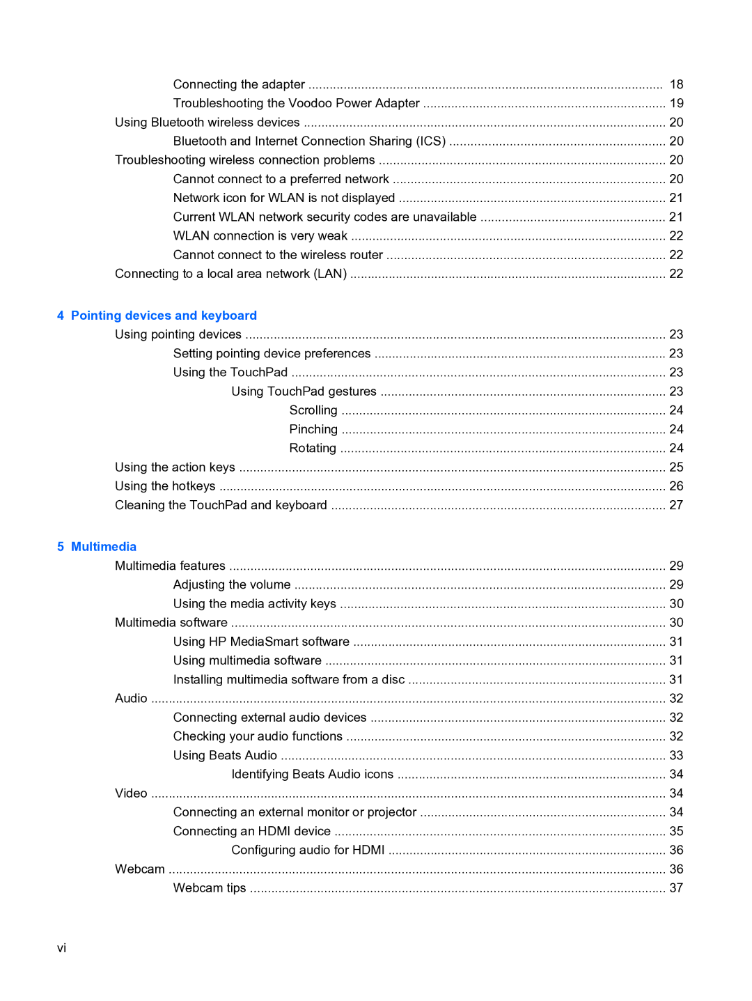 HP 13 manual Pointing devices and keyboard 