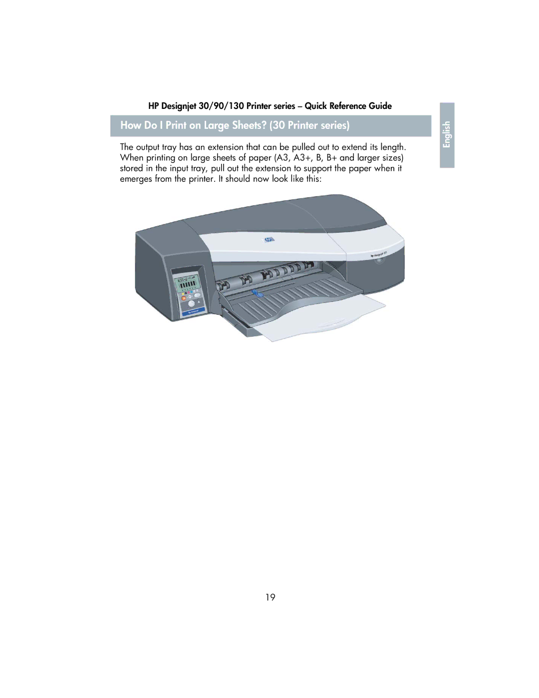 HP 130 manual How Do I Print on Large Sheets? 30 Printer series 