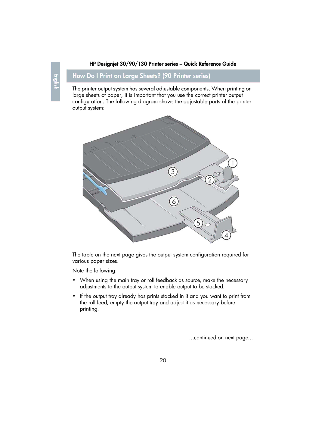 HP 130 manual How Do I Print on Large Sheets? 90 Printer series 