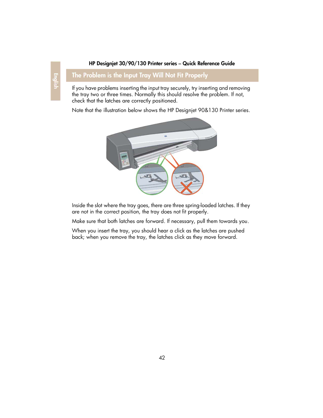 HP 130 manual Problem is the Input Tray Will Not Fit Properly 