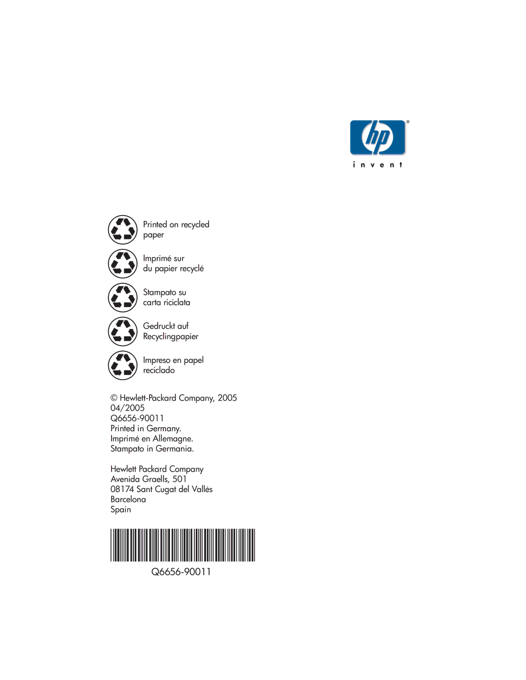 HP 130 manual Q6656-90011 