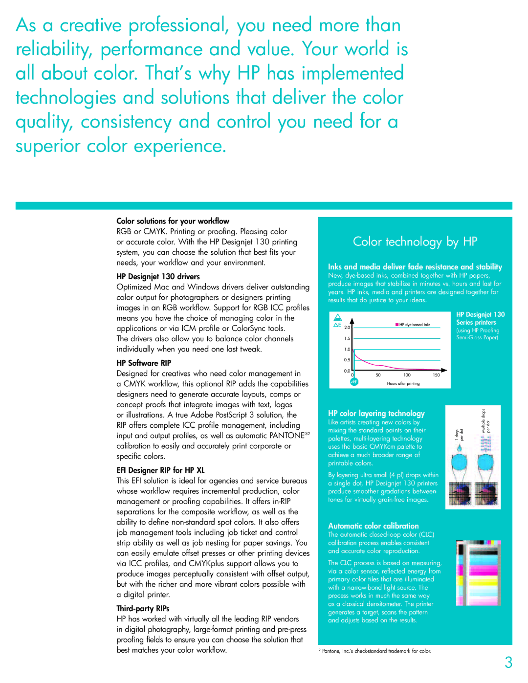 HP manual Color technology by HP, HP Designjet 130 drivers, Third-party RIPs, Best matches your color workflow 