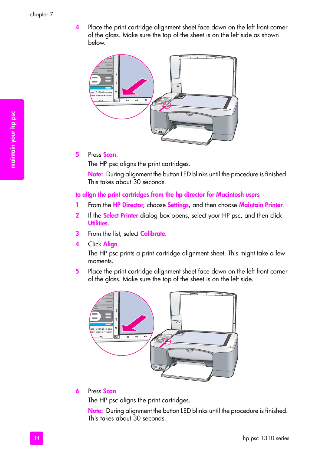 HP 1310 manual Maintain your hp psc 