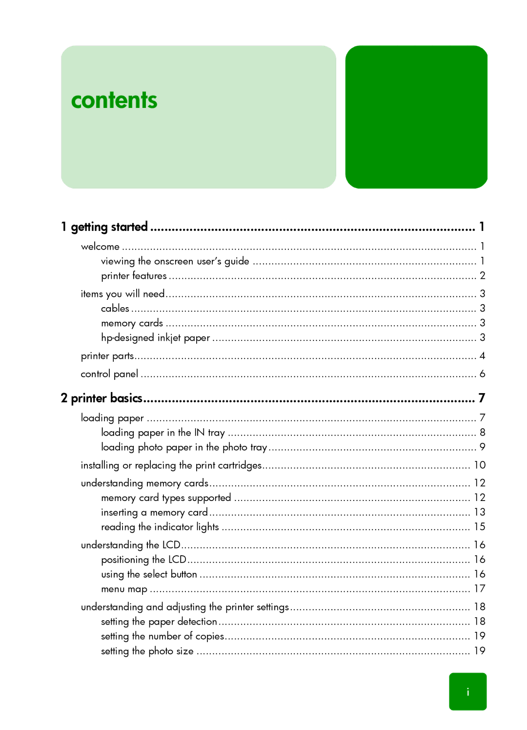 HP 1315 manual Contents 