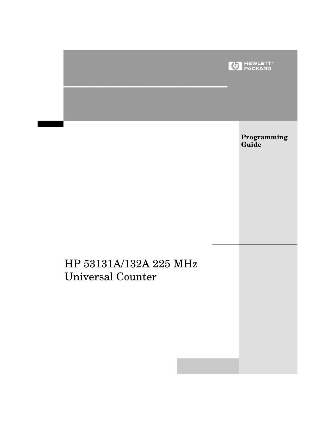 HP manual HP 53131A/132A 225 MHz Universal Counter 