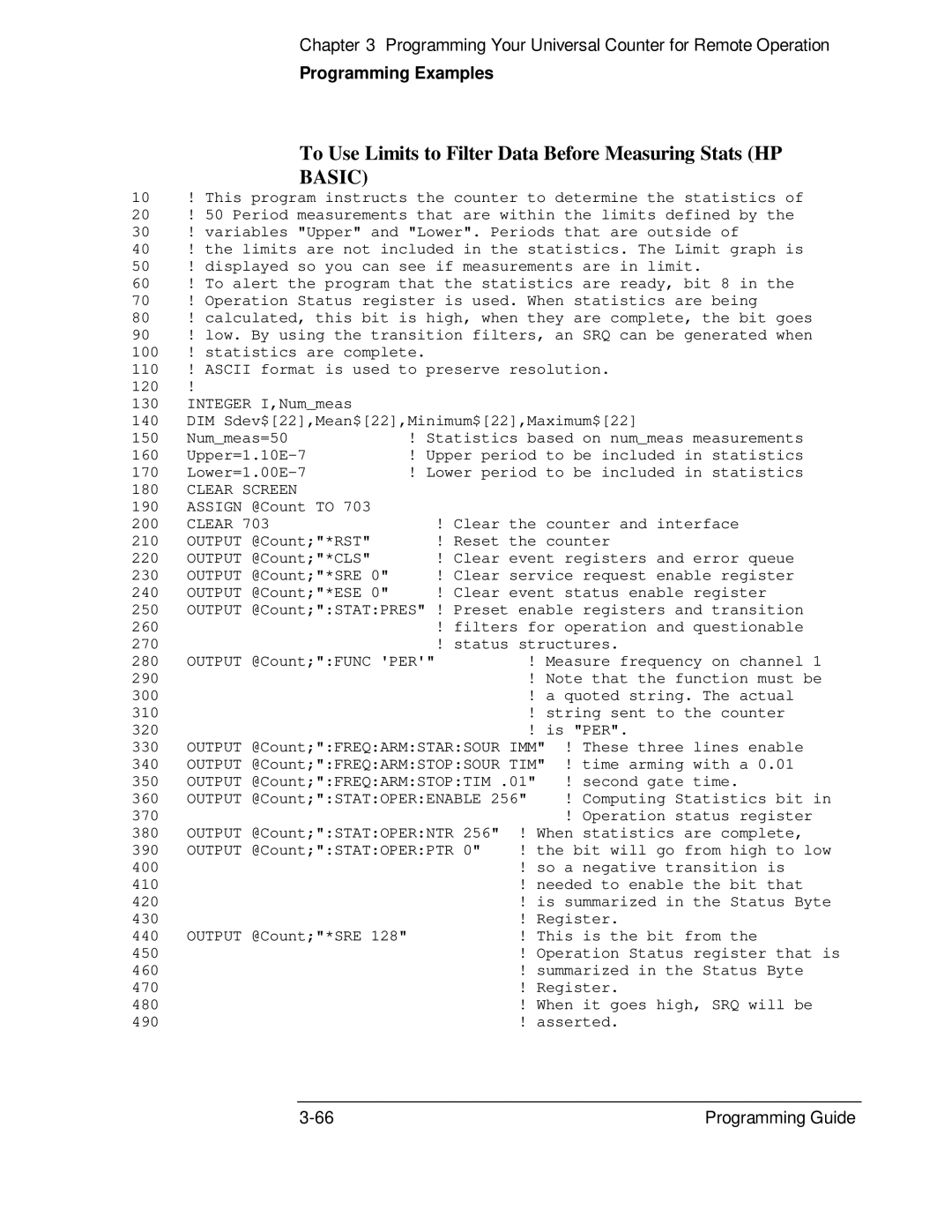 HP 132A, 53131A manual To Use Limits to Filter Data Before Measuring Stats HP, Basic 