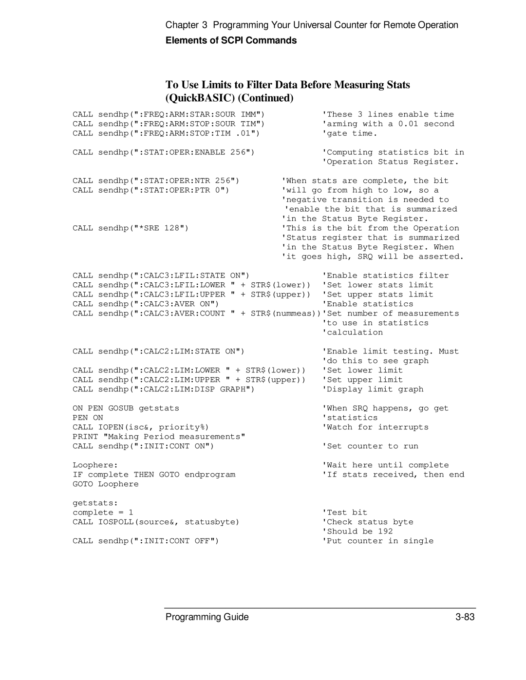 HP 53131A, 132A manual Statistics 