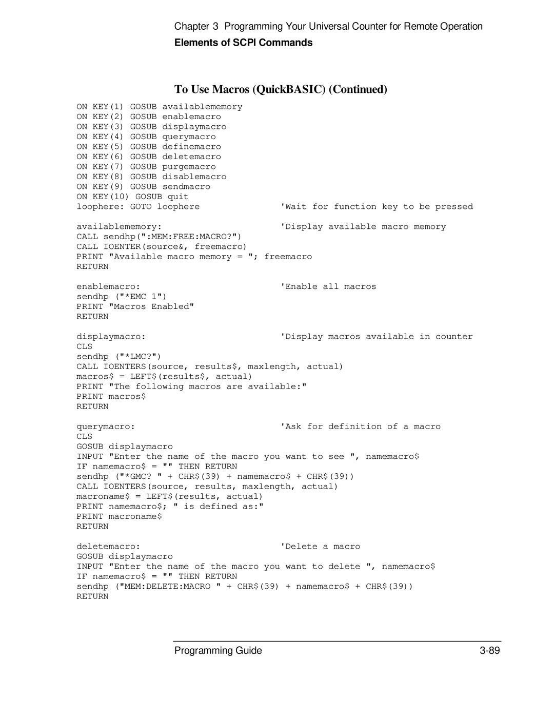 HP 53131A, 132A manual Displaymacro 