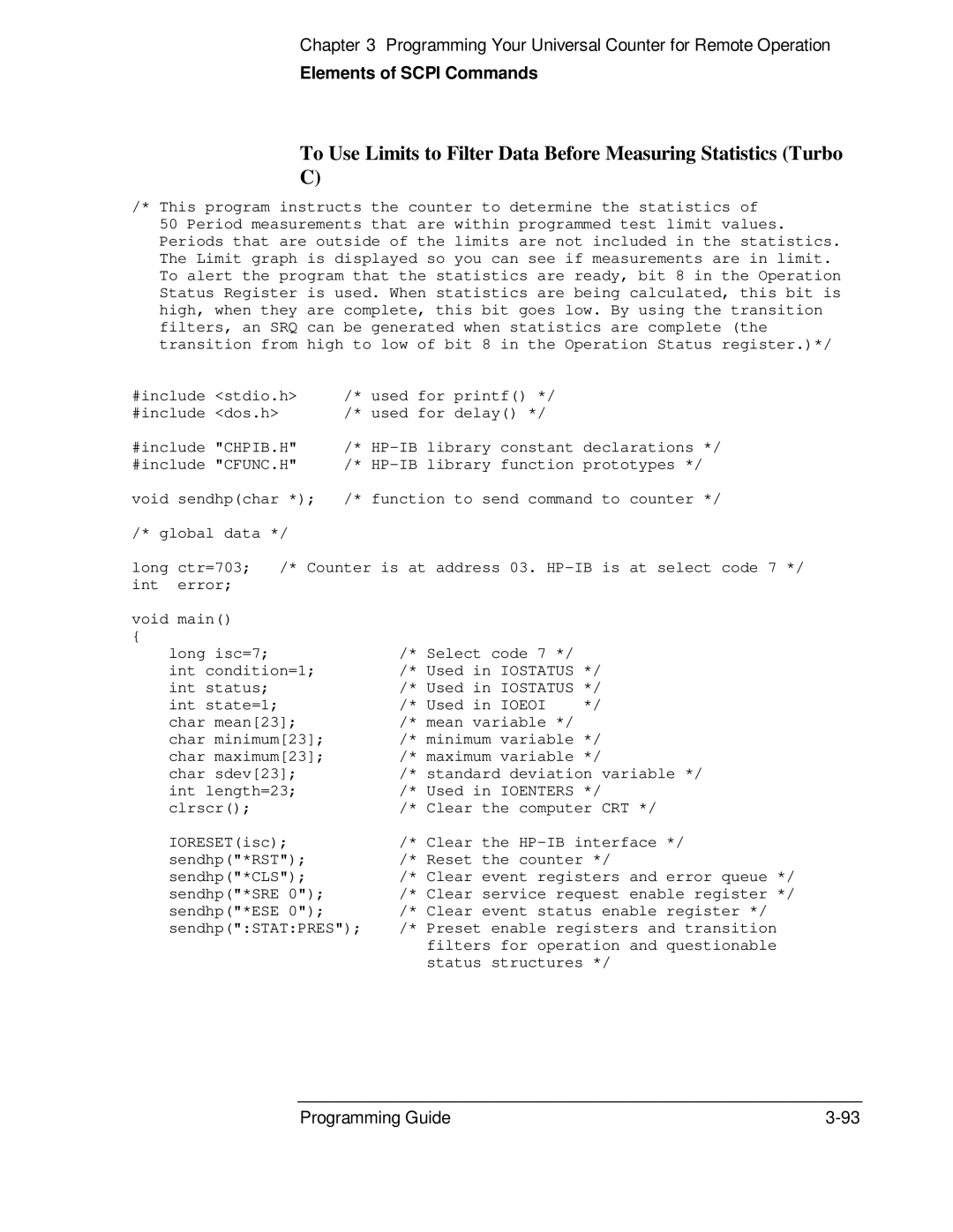 HP 53131A, 132A manual HP-IB library constant declarations 