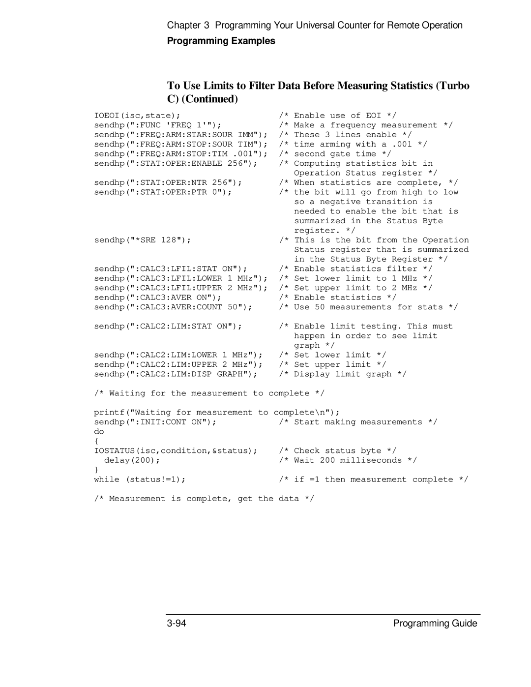 HP 132A, 53131A manual This is the bit from the Operation 