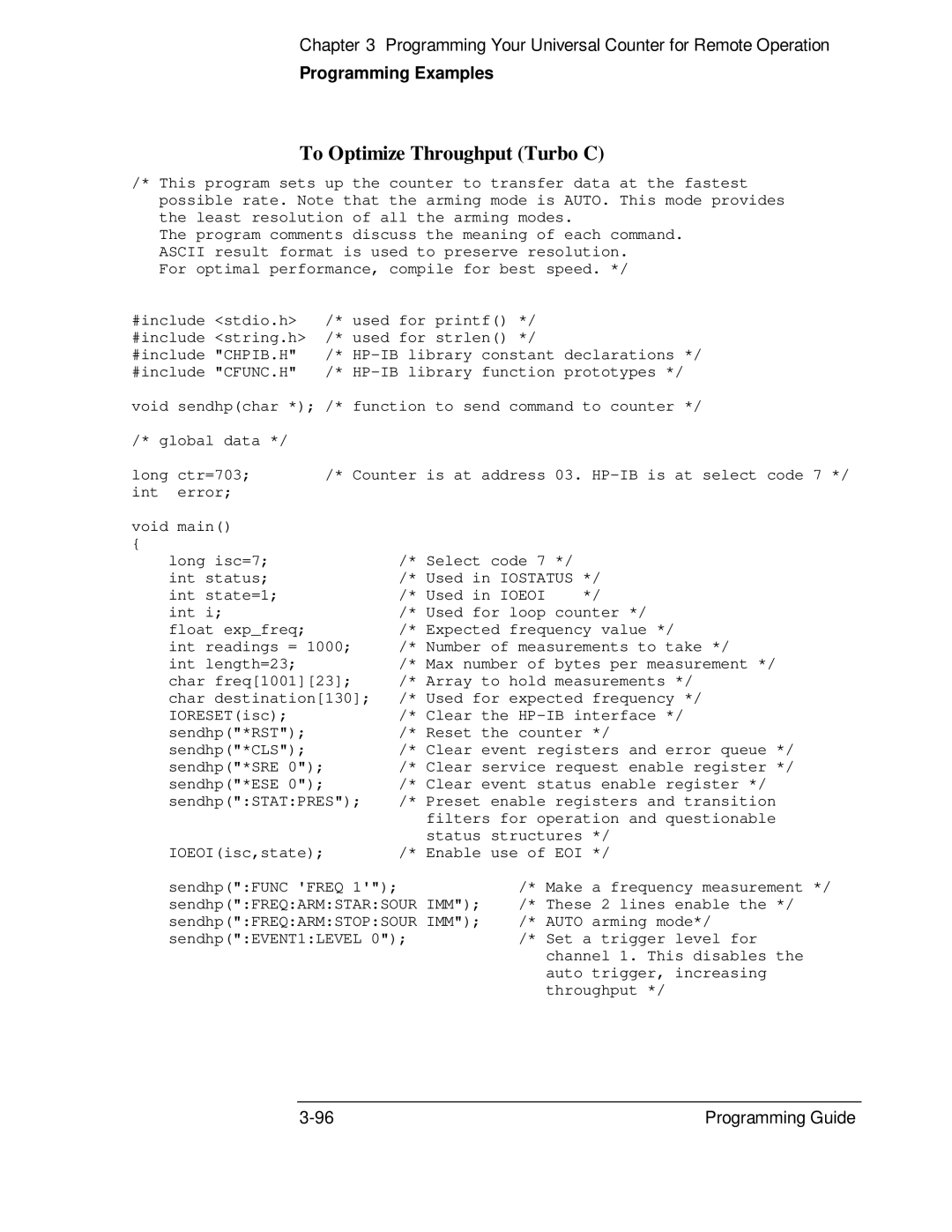 HP 132A, 53131A manual To Optimize Throughput Turbo C 