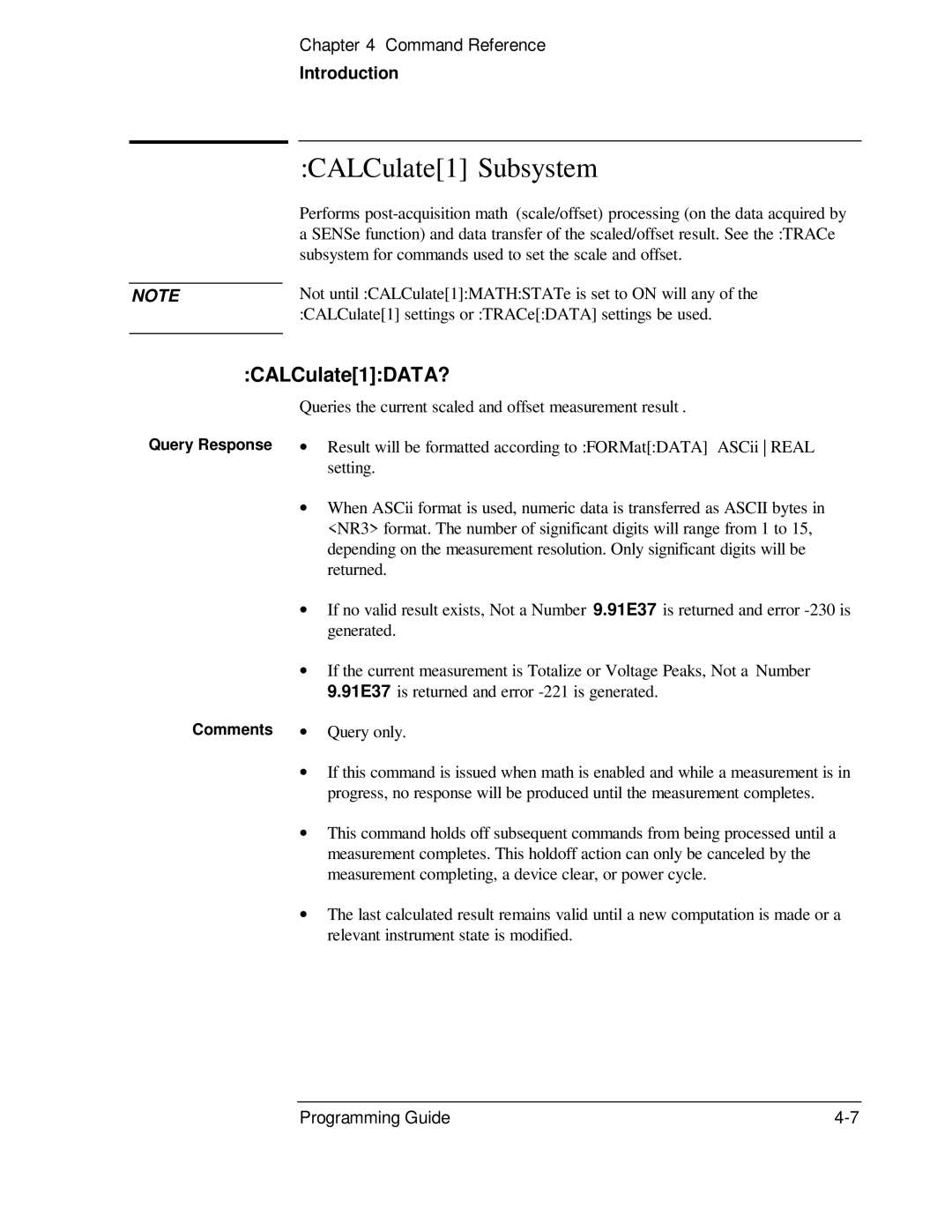 HP 53131A, 132A manual CALCulate1 Subsystem, CALCulate1DATA? 