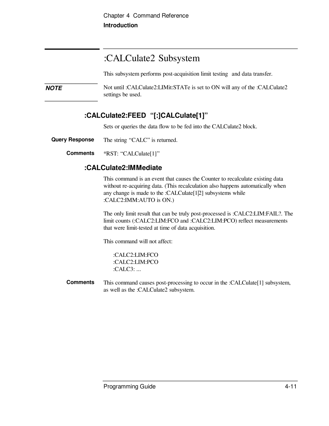 HP 53131A, 132A manual CALCulate2 Subsystem, CALCulate2FEED CALCulate1, CALCulate2IMMediate 