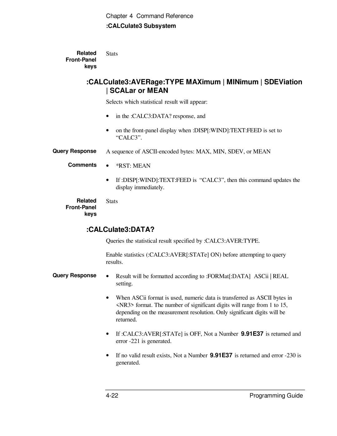 HP 132A, 53131A manual CALCulate3DATA?, ∙ *RST Mean 