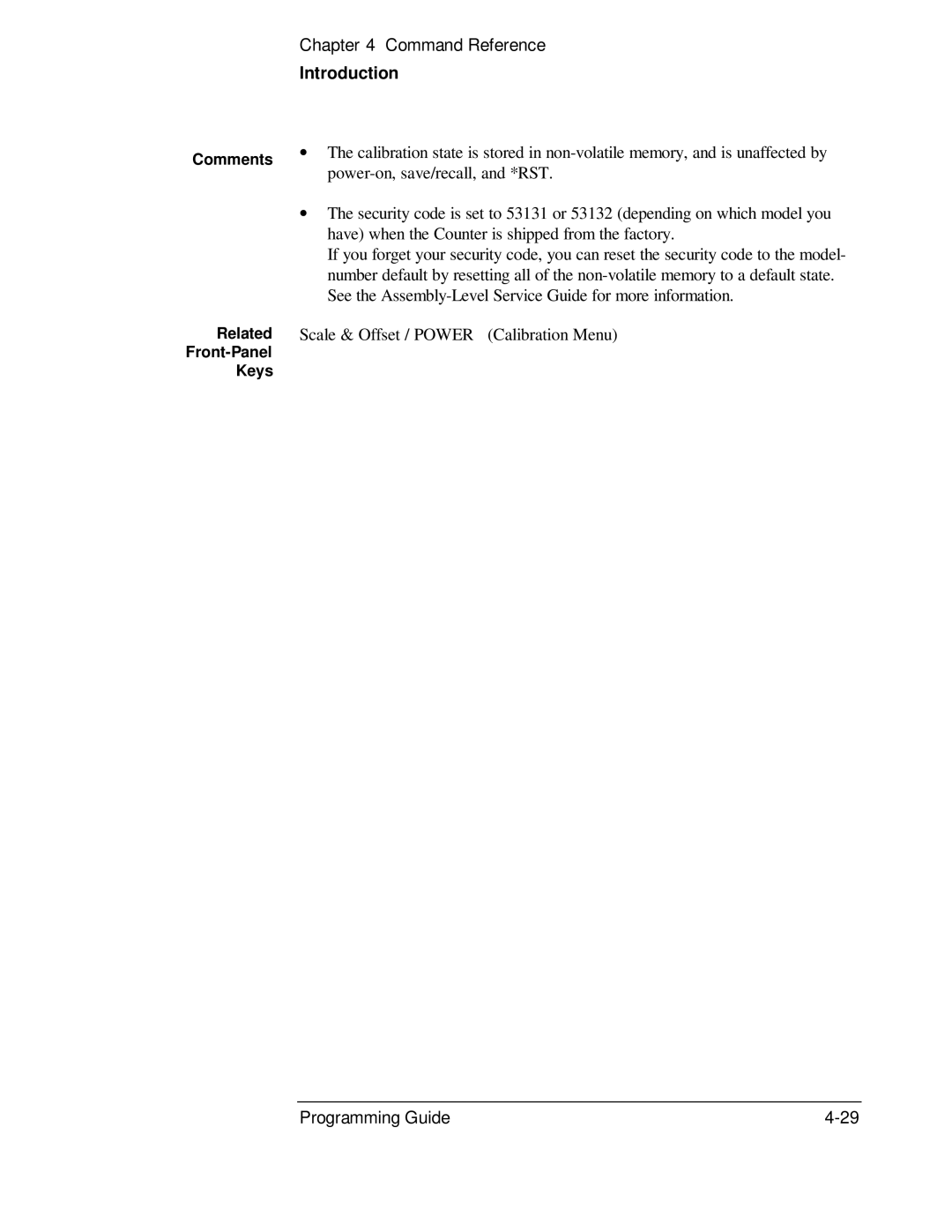 HP 53131A, 132A manual Comments Related Front-Panel Keys 