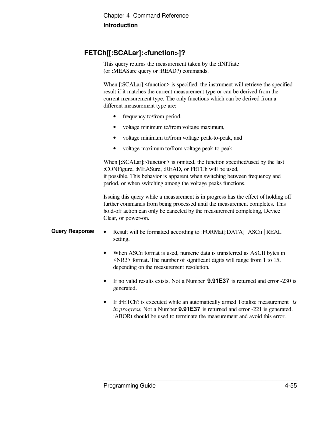 HP 53131A, 132A manual FETChSCALarfunction? 