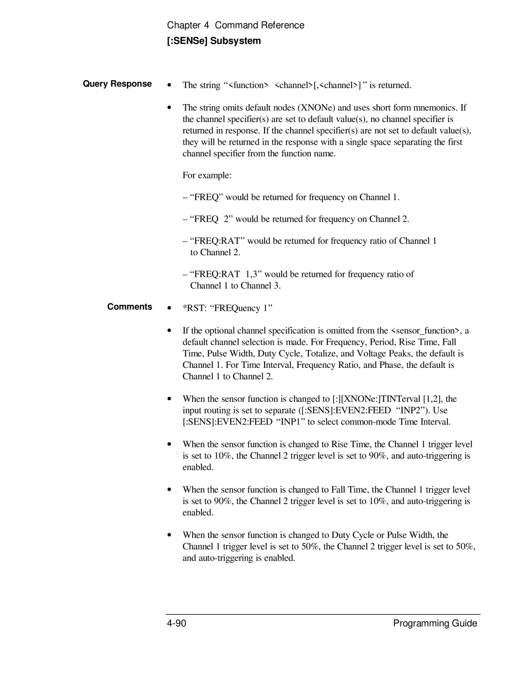 HP 132A, 53131A manual Query Response Comments 