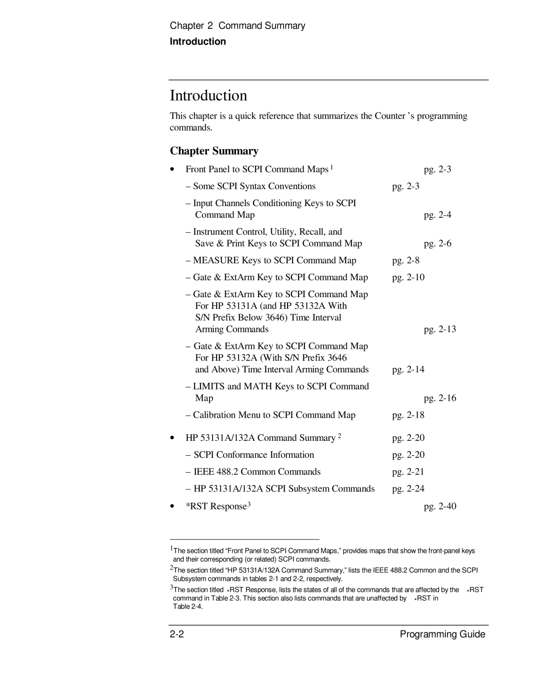 HP 132A, 53131A manual Chapter Summary, Introduction 