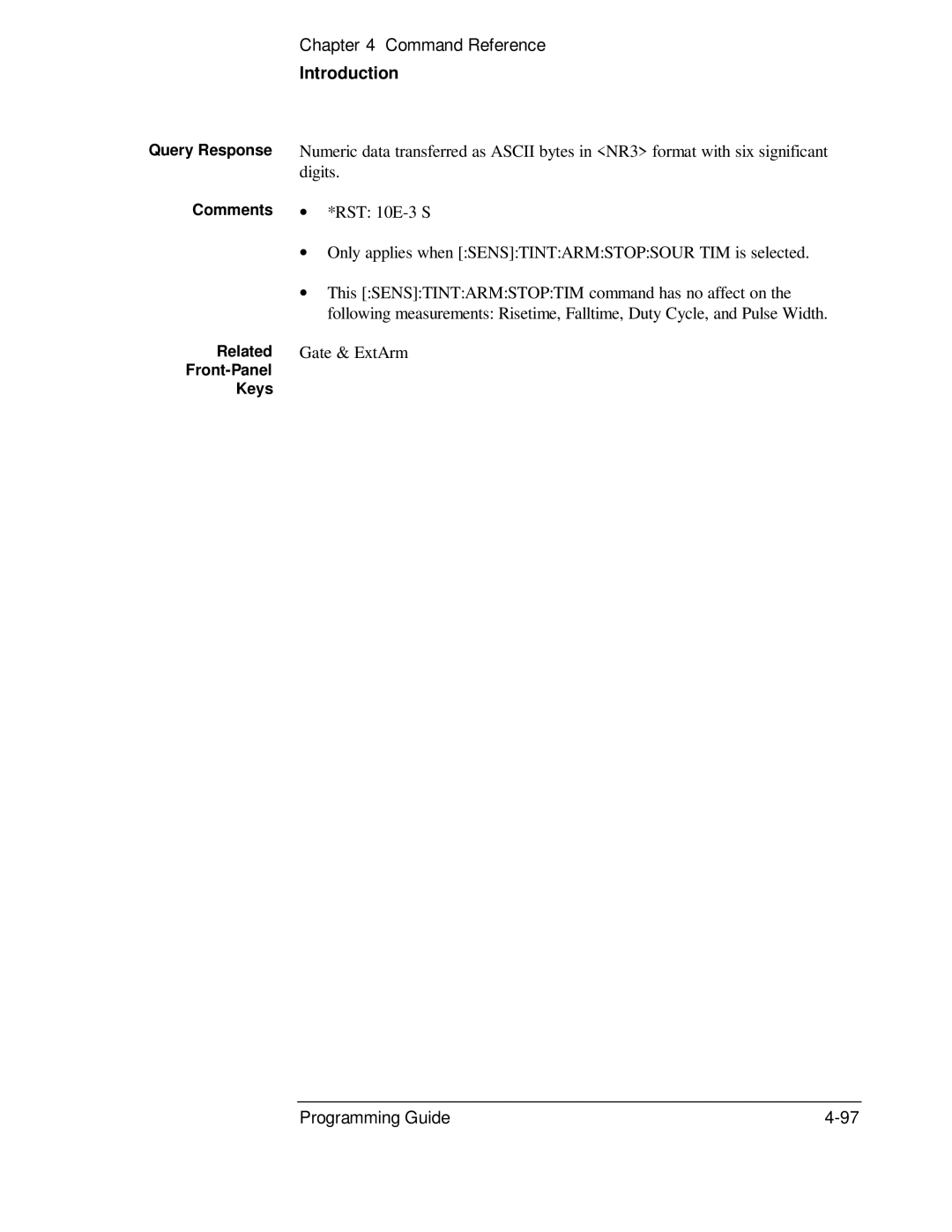 HP 53131A, 132A manual Query Response Comments Related Front-Panel Keys 