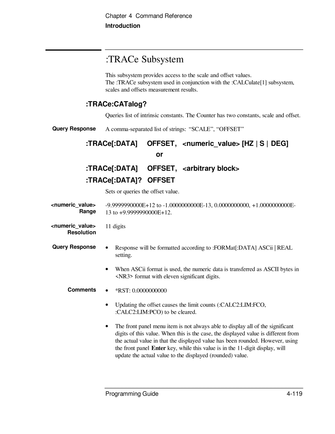 HP 53131A, 132A manual TRACe Subsystem, Offset 