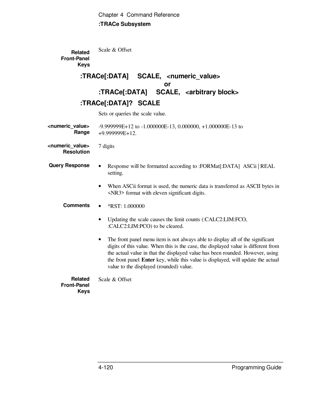 HP 132A, 53131A manual Scale, TRACe Subsystem 